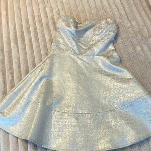 Strapless silver dress